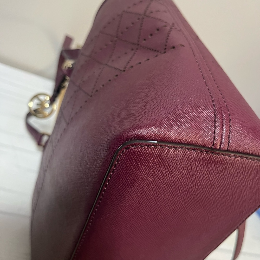 Michael Kors Plum Tote with Gold Accents - Picture 8 of 9